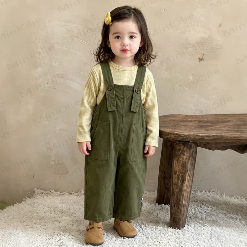 Toddler Baby Green Utility Pocket Overalls - image 1