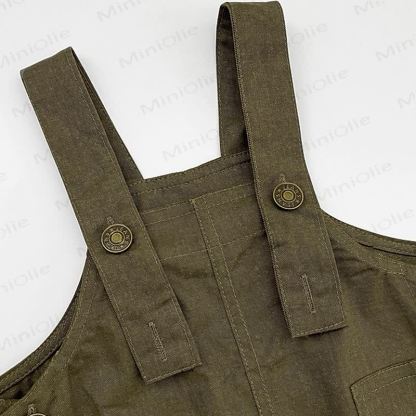 Toddler Baby Green Utility Pocket Overalls - image 3