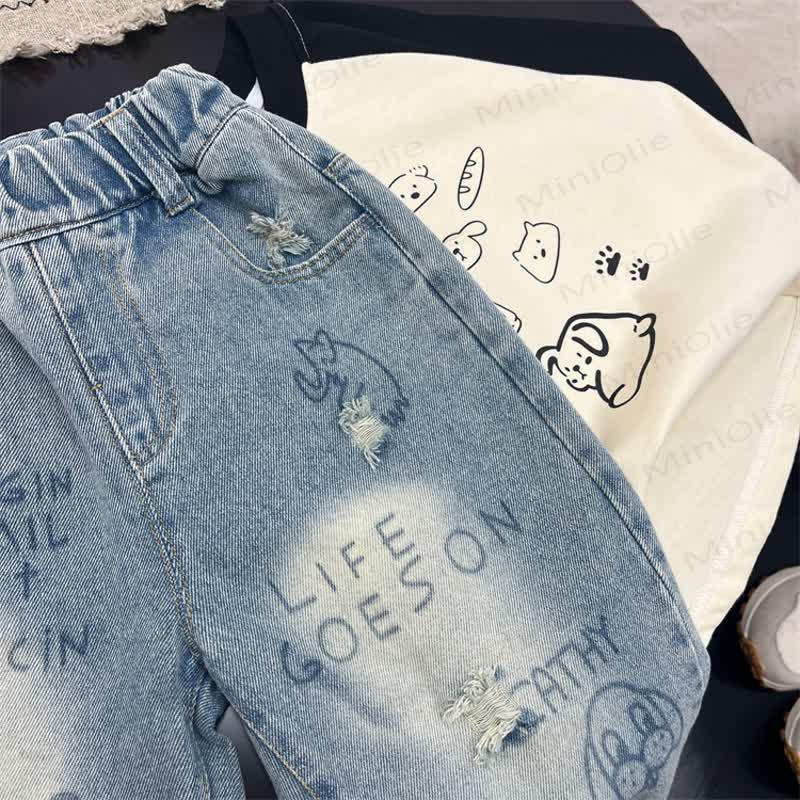 Toddler Boy Denim Graffiti Pants - image 5