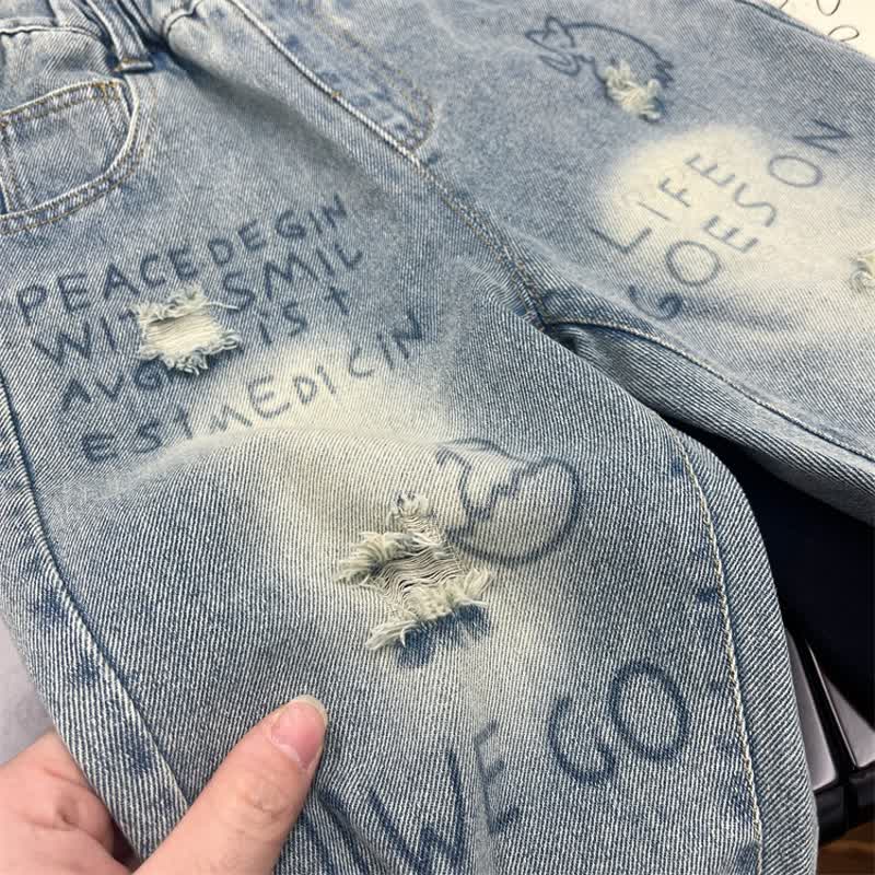 Toddler Boy Denim Graffiti Pants - image 7