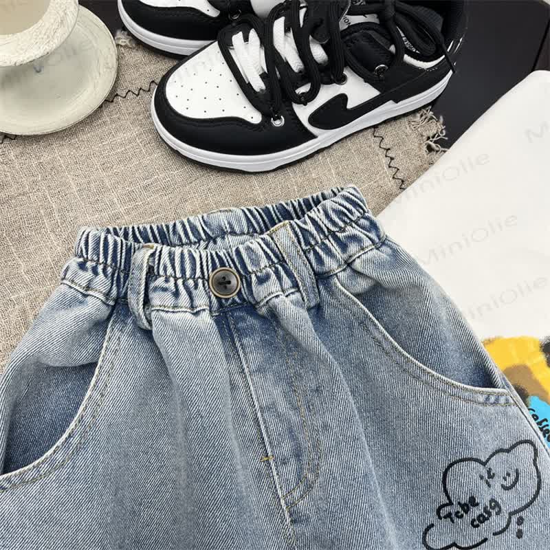 Toddler Blue Graffiti Denim Balloon Pants - image 3