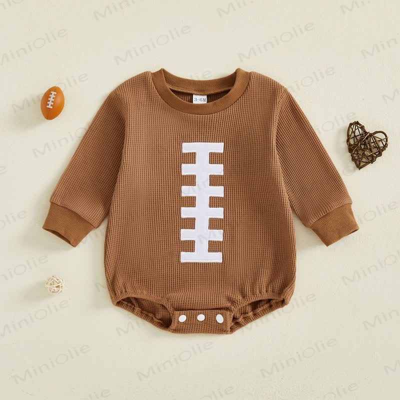 Baby Boy Waffle Football Long Sleeve Bodysuit - image 1