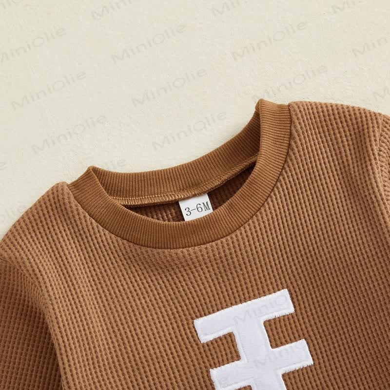 Baby Boy Waffle Football Long Sleeve Bodysuit - image 4