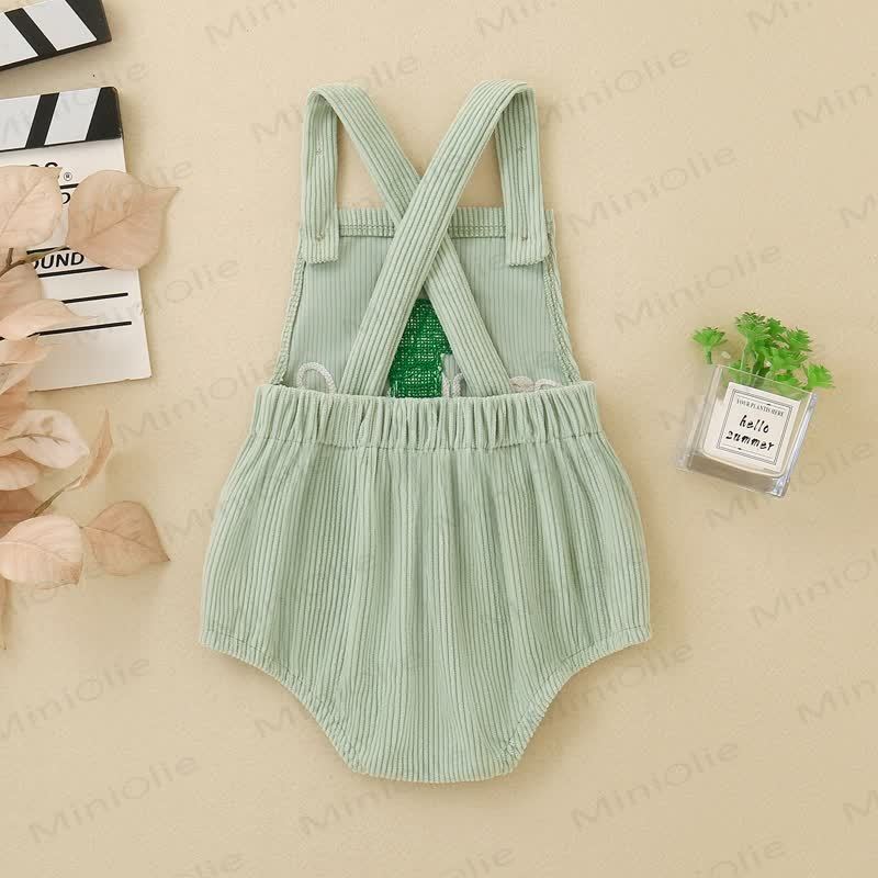1 ONE Baby Corduroy Crossback Suspender Short Bodysuit - image 2
