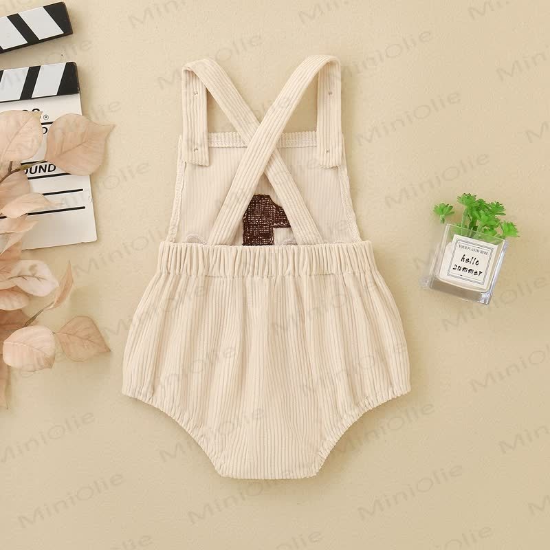 1 ONE Baby Corduroy Crossback Suspender Short Bodysuit - image 6