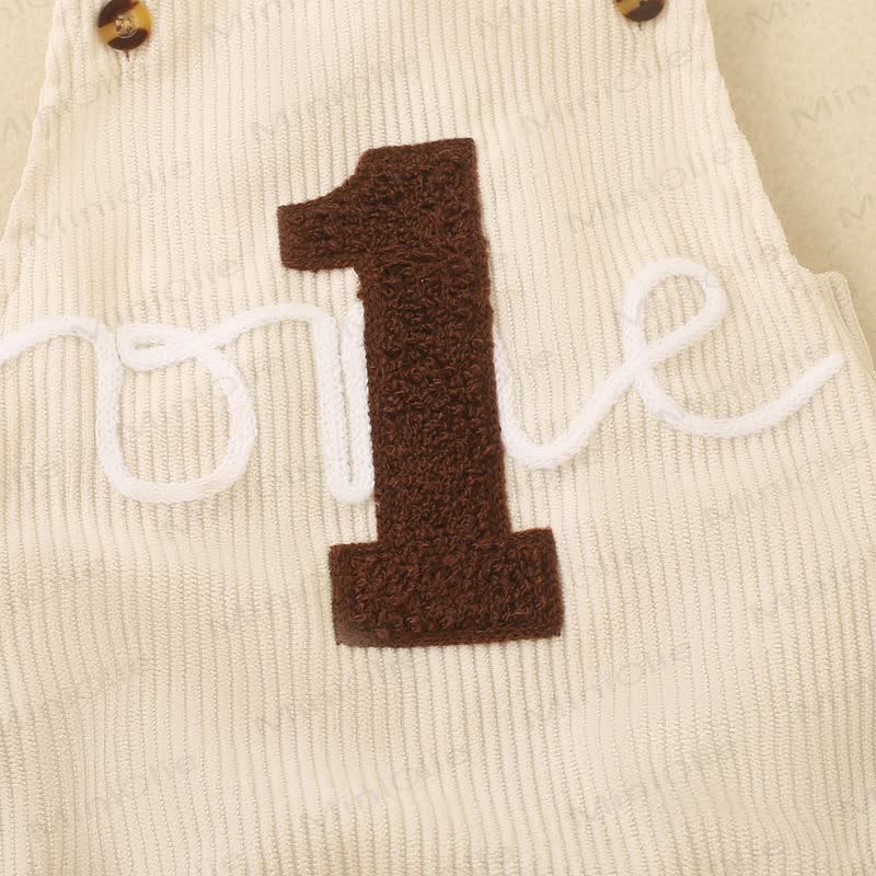 1 ONE Baby Corduroy Crossback Suspender Short Bodysuit - image 7