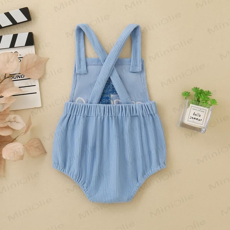 1 ONE Baby Corduroy Crossback Suspender Short Bodysuit - image 10
