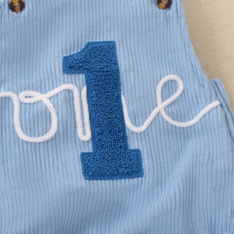 1 ONE Baby Corduroy Crossback Suspender Short Bodysuit - image 11