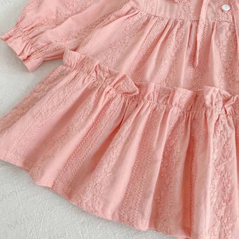 Toddler Girl Bow Lace Collar Long Sleeve Dress - image 5