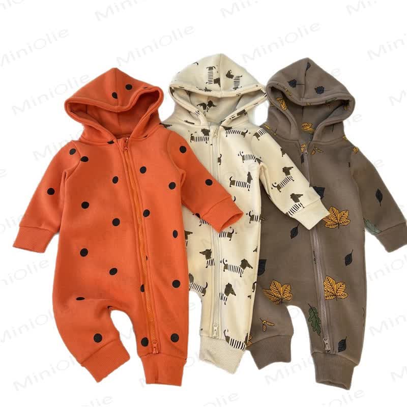 Baby Toddler Fleece Hooded Romper - image 9