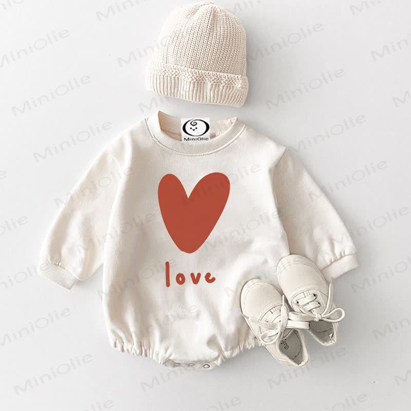 I LOVE Baby Heart Print White Bodysuit - White - 18-24M - image 1