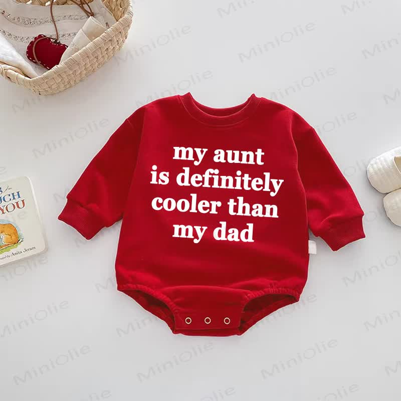 MY AUNT IS DEFINITELY COOLER THAN MY DAD Baby Red Bodysuit - Red - 18-24M - image 1