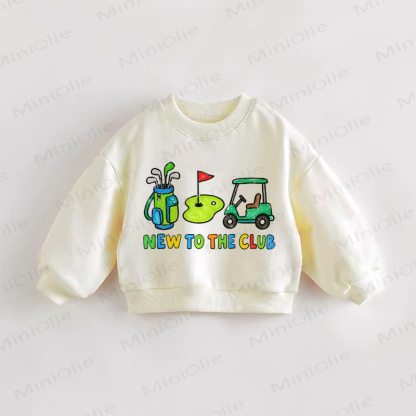NEW TO THE CLUB Baby Toddler Golf Print Cream Sweatshirt - Cream - 3-5T - image 1