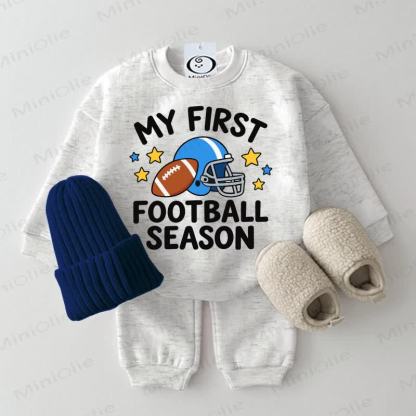 MY FIRST FOOTBALL SEASON Baby Light Grey Sweatshirt 2-piece Set - Light Grey - 2-3T - image 1