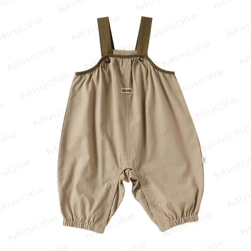 Baby Toddler Balloon Leg Overalls or Striped Tee - Khaki - 2-3T - image 1