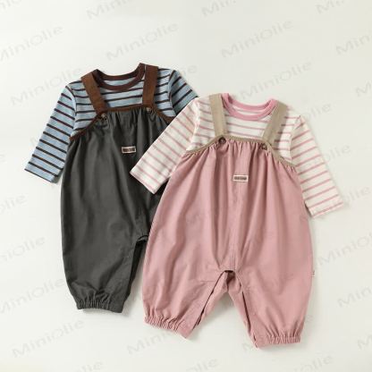 Baby Toddler Balloon Leg Overalls or Striped Tee - image 8