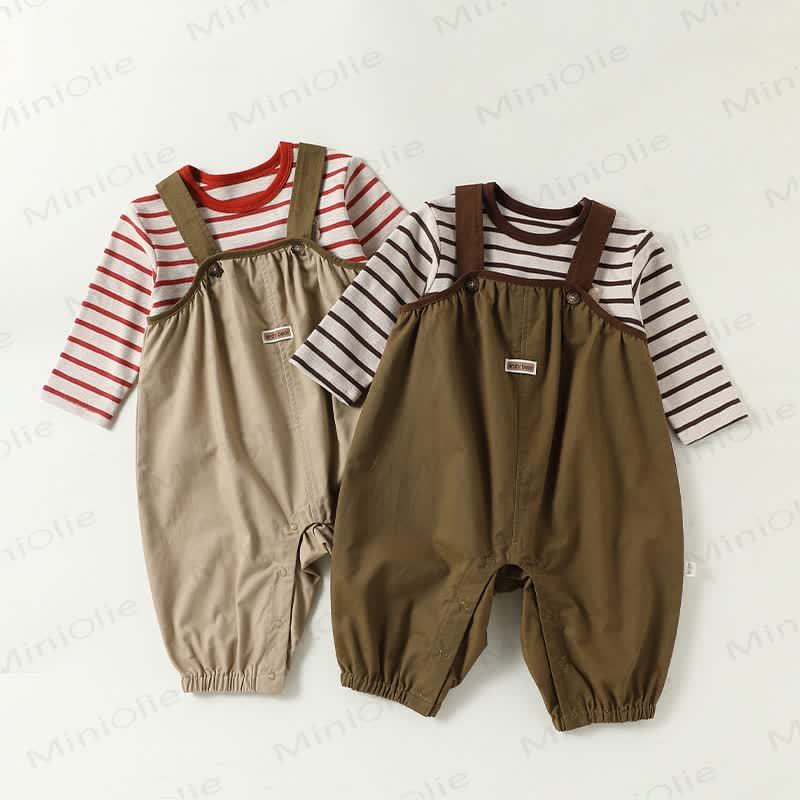 Baby Toddler Balloon Leg Overalls or Striped Tee - image 9