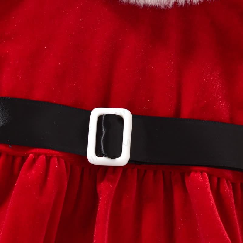 Toddler Girl Red Velvet Tulle Christmas Dress - image 4