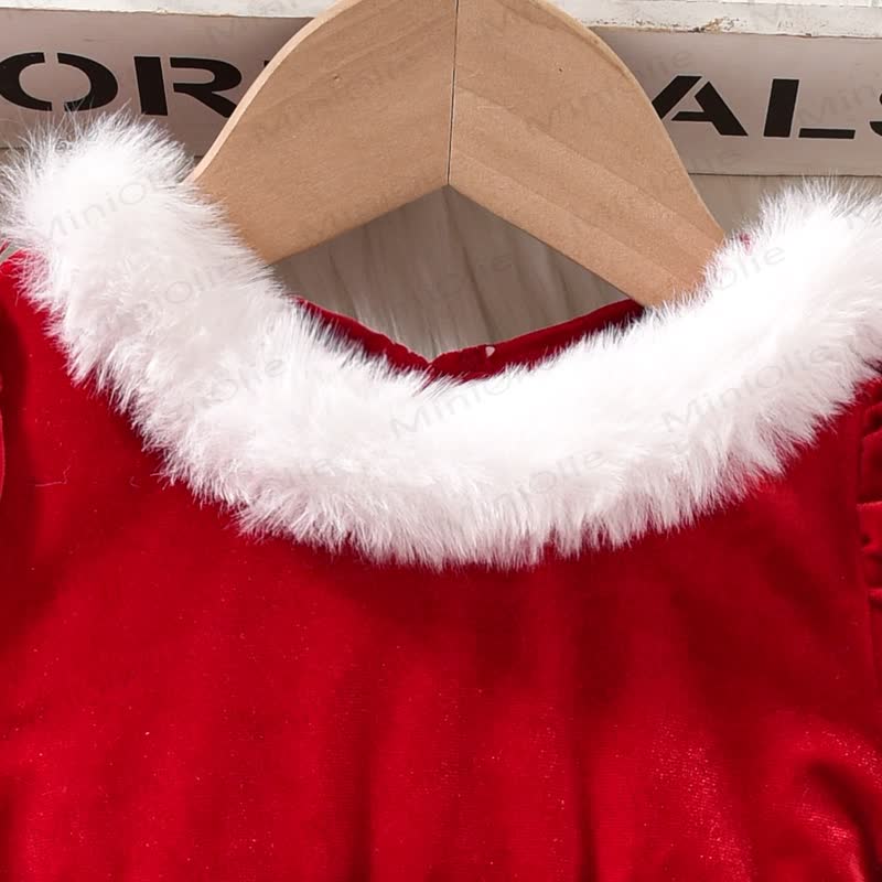 Toddler Girl Red Velvet Tulle Christmas Dress - image 3