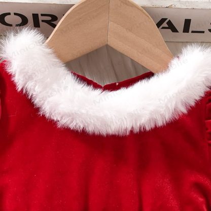 Toddler Girl Red Velvet Tulle Christmas Dress - image 3