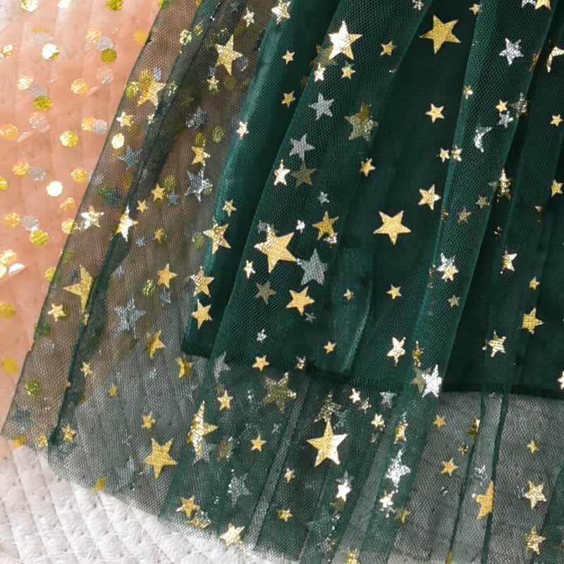 Toddler Girl Christmas Star Tulle Dress Set - image 6