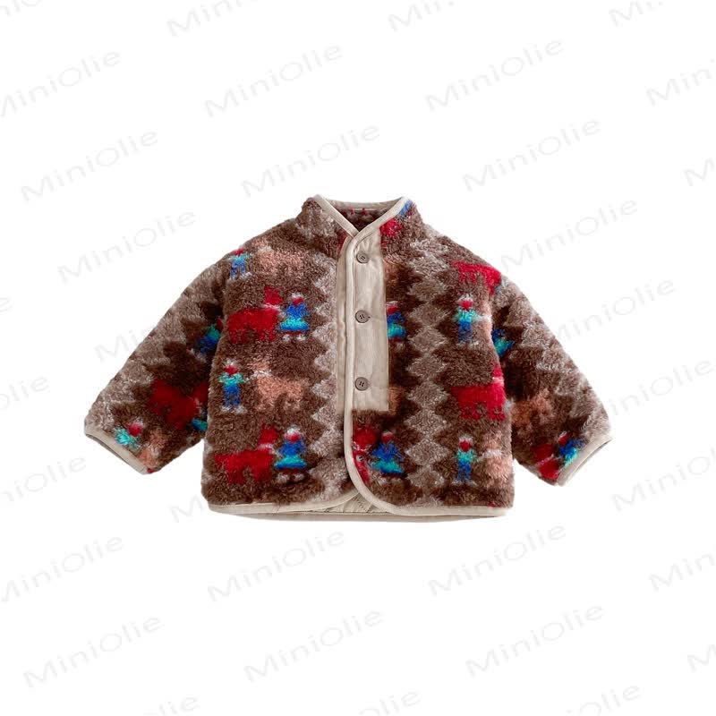 Baby Toddler Boy Animal Check Fleece Button Jacket - image 4