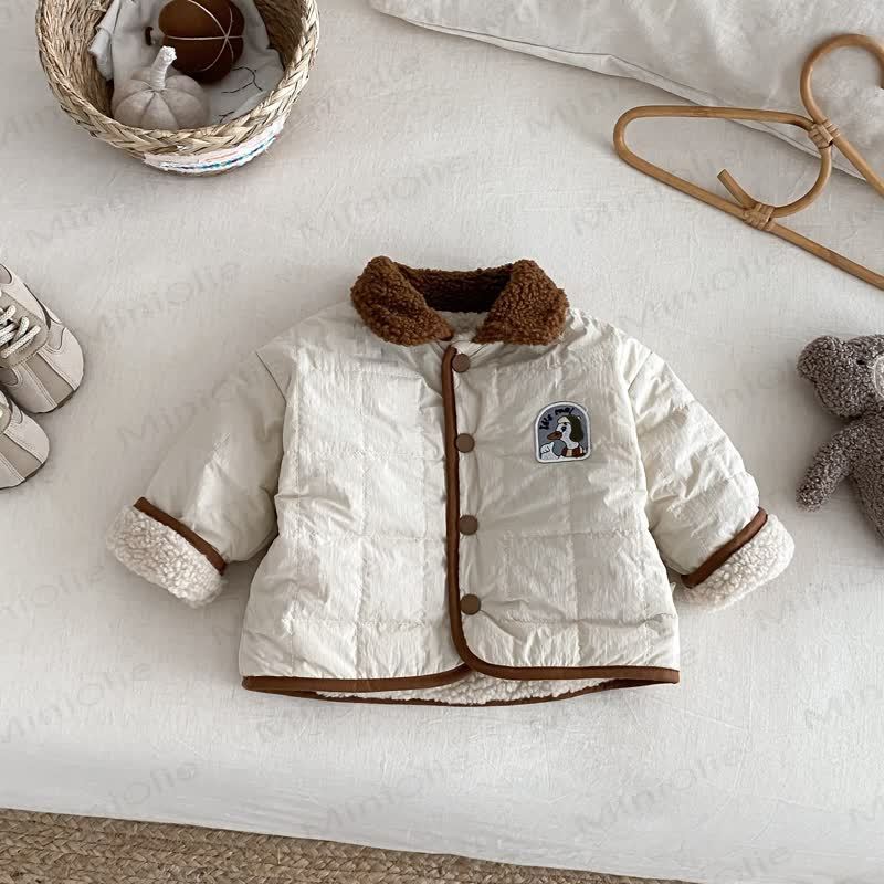 HANG OUT WITH ME! Baby Toddler Boy Goose Fleece Reversible Quilted Jacket Coat - image 3