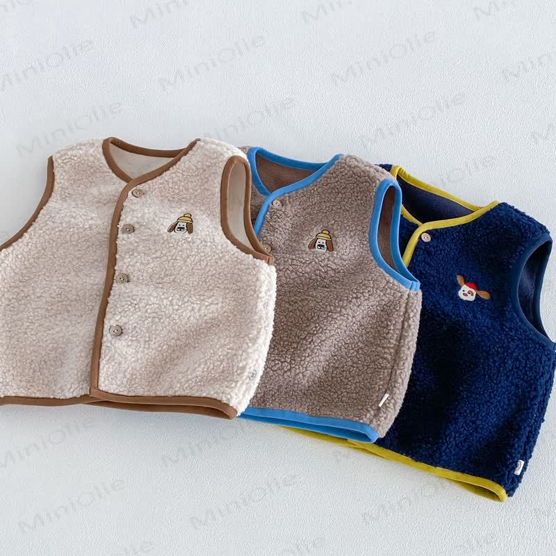 Baby Toddler Boy Fleece Dog Front Outerwear Vest - image 2