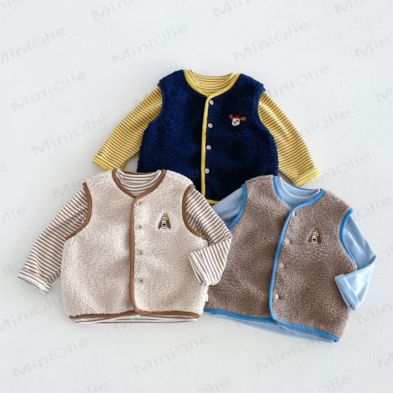 Baby Toddler Boy Fleece Dog Front Outerwear Vest - image 7