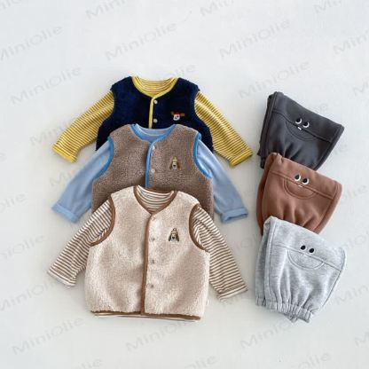 Baby Toddler Boy Fleece Dog Front Outerwear Vest - image 8