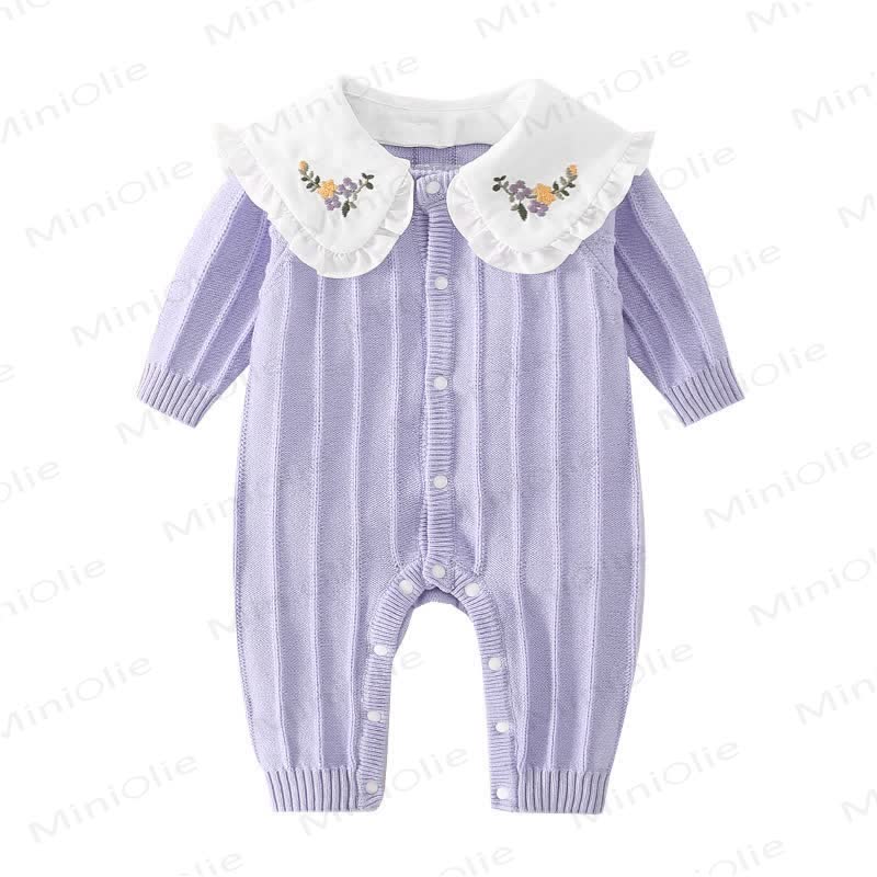 Baby Floral Collar Purple Romper - image 6