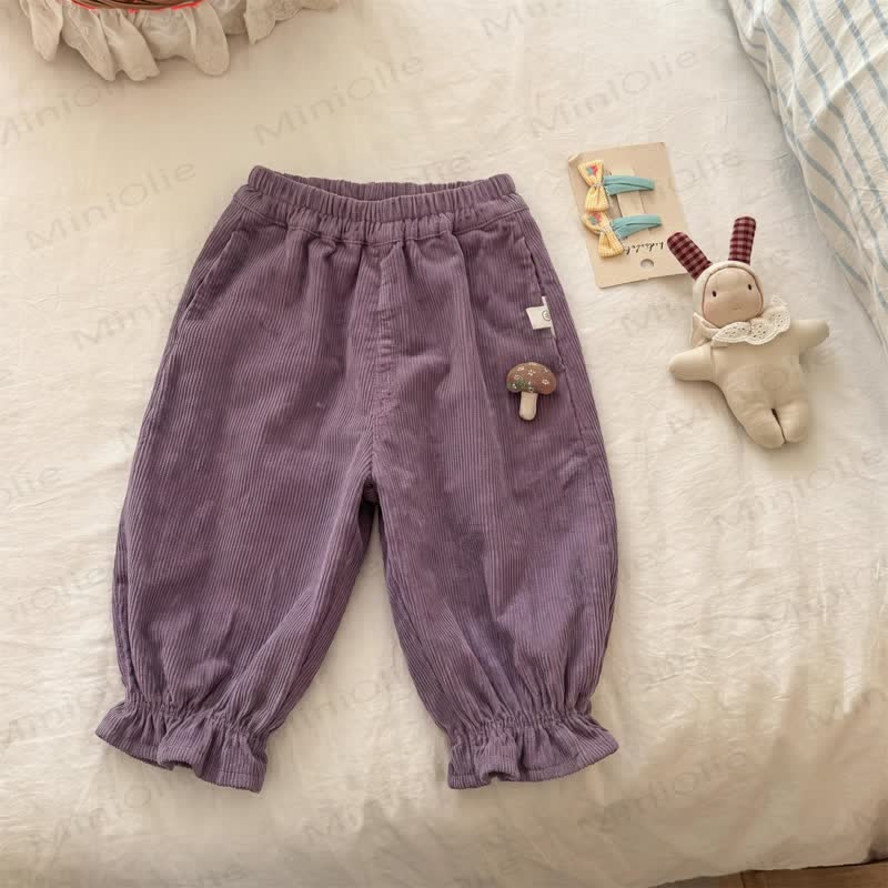 Toddler Purple Corduroy Elastic Waist Harem Pants - Purple - 6-7T - image 1