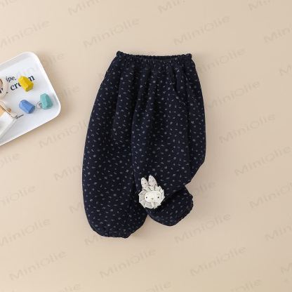 Toddler Bunny Applique Fleece Harem Lounge Pants - Black - 6-7T - image 4