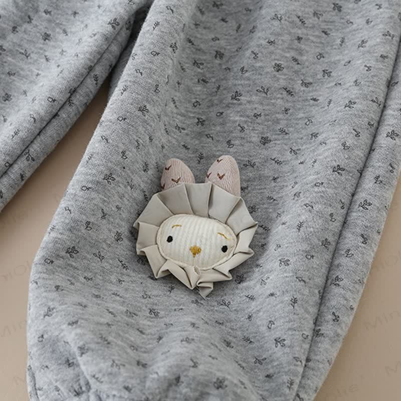 Toddler Bunny Applique Fleece Harem Lounge Pants - image 10