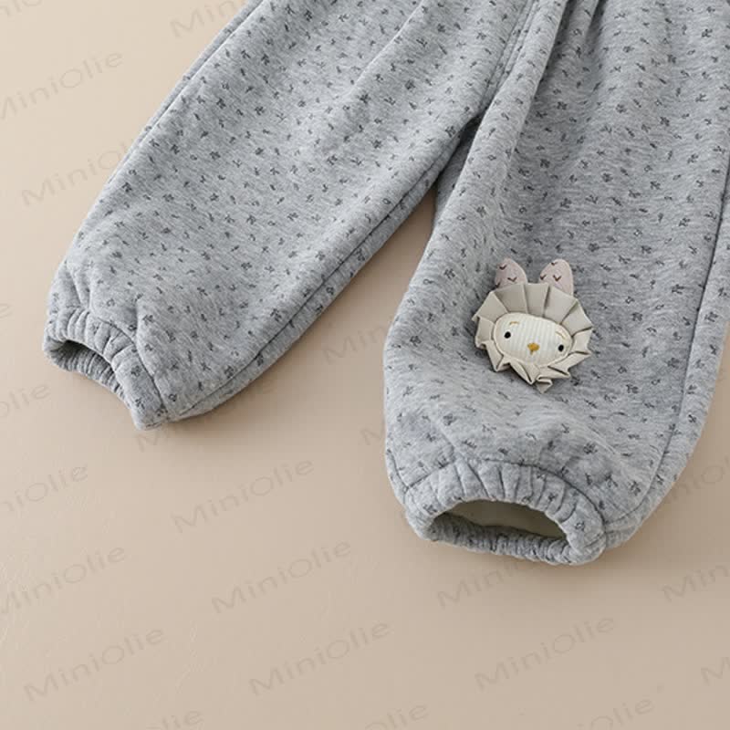 Toddler Bunny Applique Fleece Harem Lounge Pants - image 11