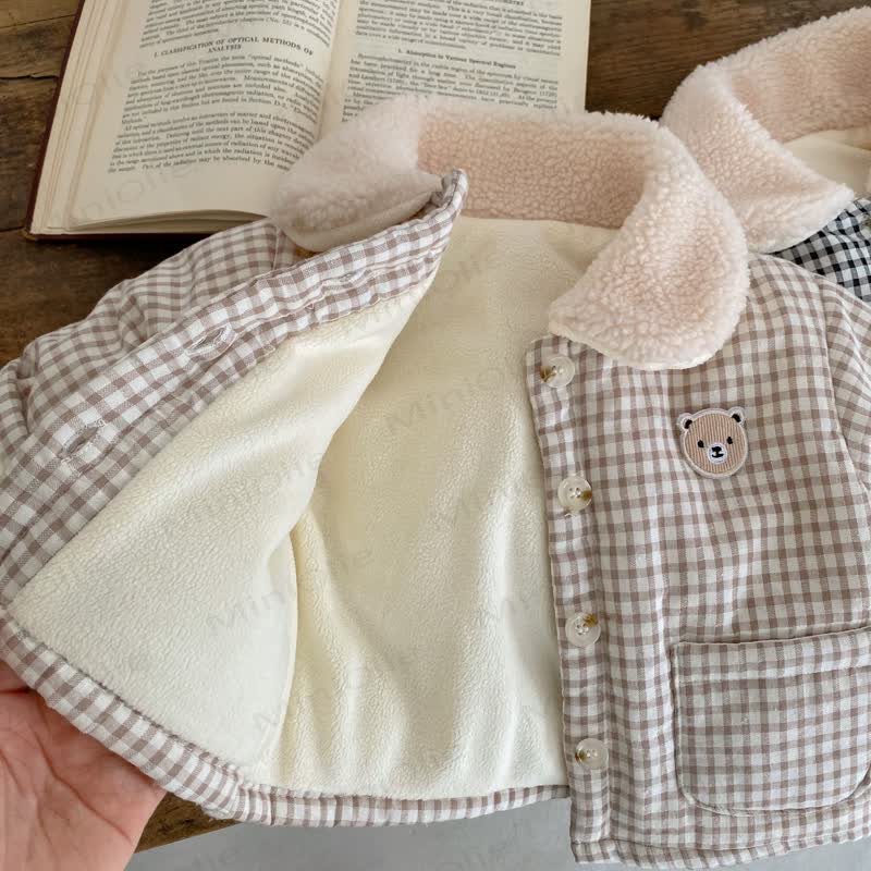 Baby Bear Padded Plaid Sherpa Collar Jacket - image 7