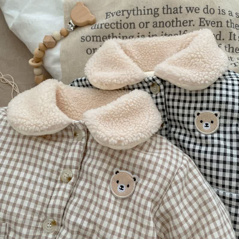Baby Bear Padded Plaid Sherpa Collar Jacket - image 5