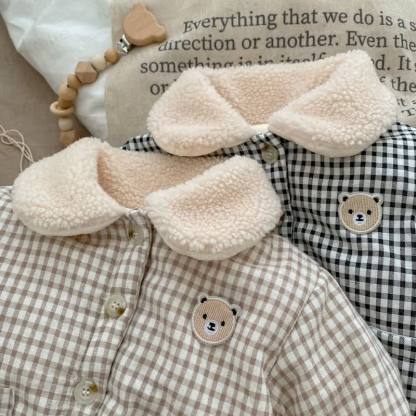 Baby Bear Padded Plaid Sherpa Collar Jacket - image 5