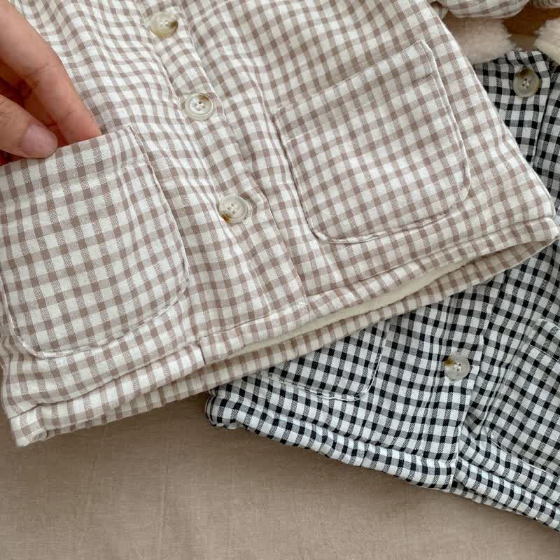 Baby Bear Padded Plaid Sherpa Collar Jacket - image 9