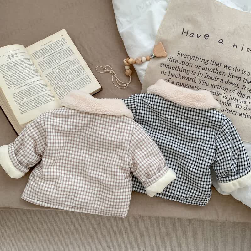 Baby Bear Padded Plaid Sherpa Collar Jacket - image 4