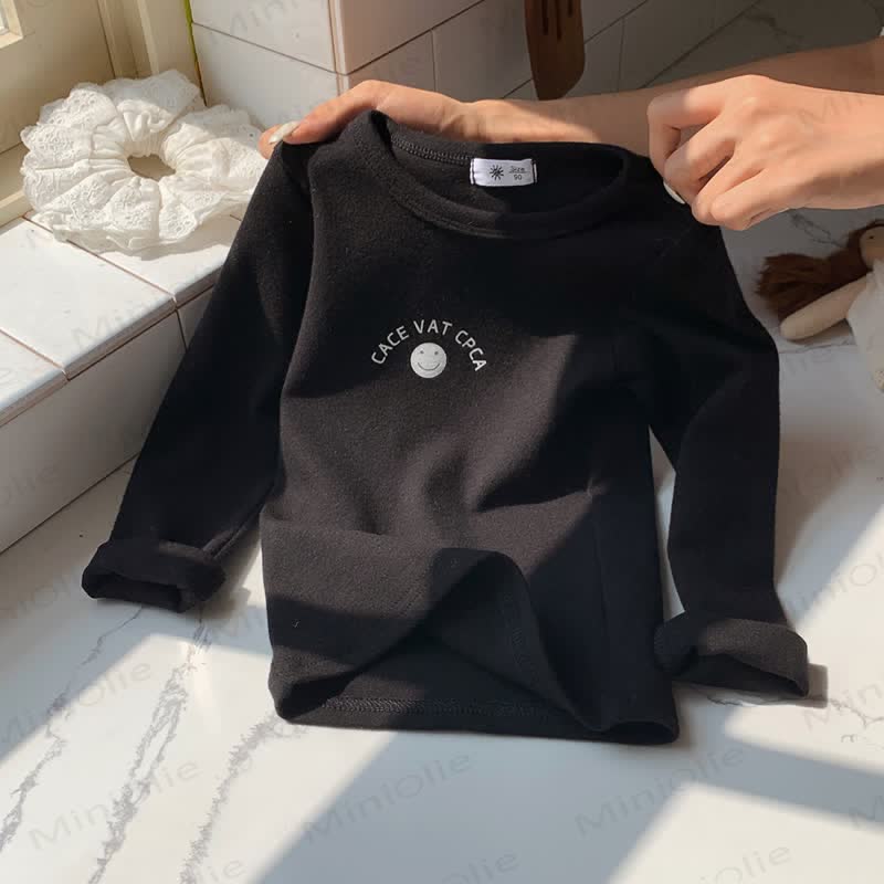 Toddler Smiley Graphic Long Sleeve T-Shirt - Black - 10-11T - image 4