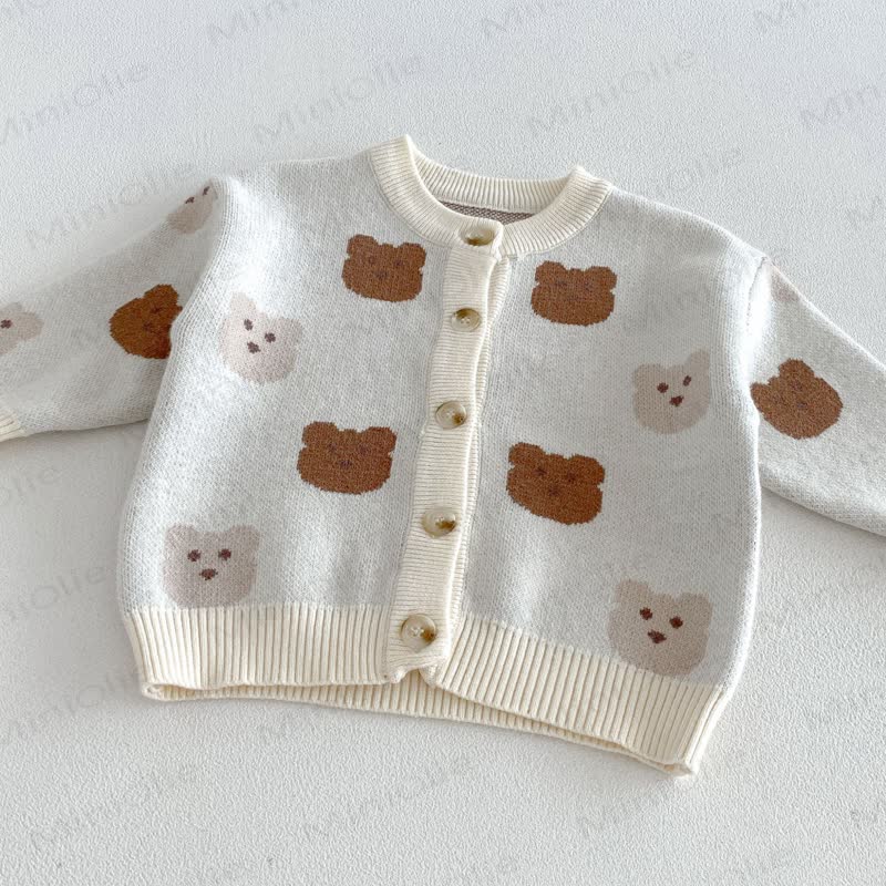 Baby Floral/Animal Knit Button Cardigan - image 9