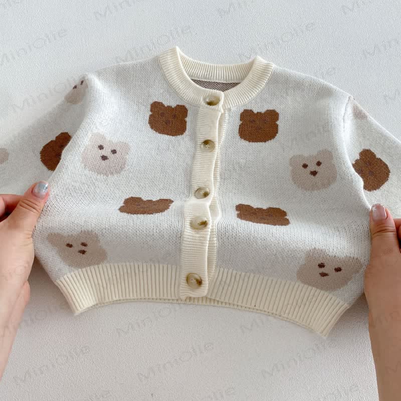 Baby Floral/Animal Knit Button Cardigan - image 12