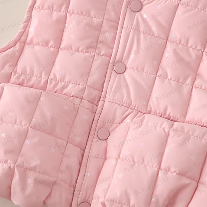 Toddler Girl Quilted Vest Hoodie 3-Piece Set - image 13