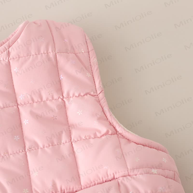 Toddler Girl Quilted Vest Hoodie 3-Piece Set - image 14