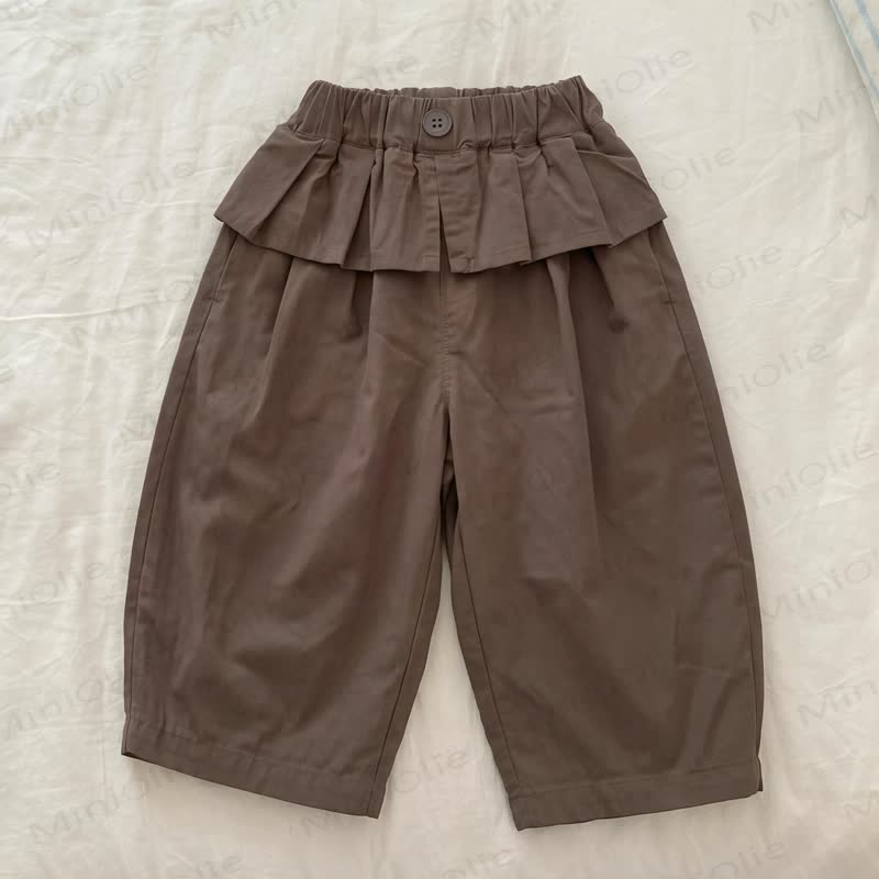 Toddler Stripe Hooded Top and Ruffle Pants Set - Brown Pants - 6.5-8T - image 3