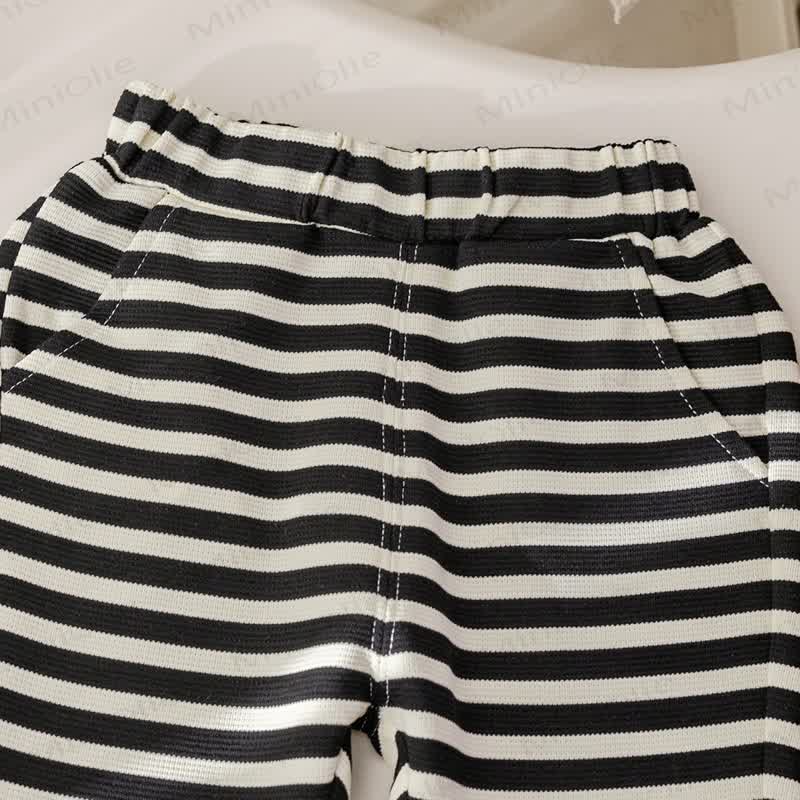Toddler Cartoon Print Sweatshirt and Striped Ruffle Pants Set - image 12