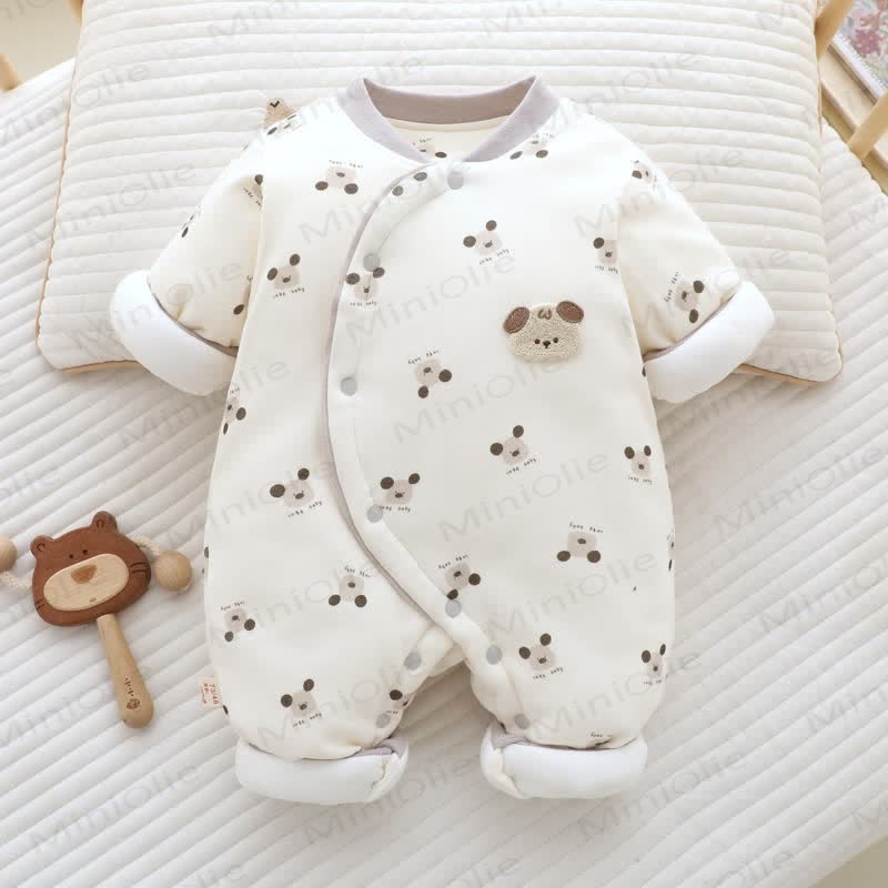 Baby Animal Print Quilted Romper - Puppy - 18-24M - image 3