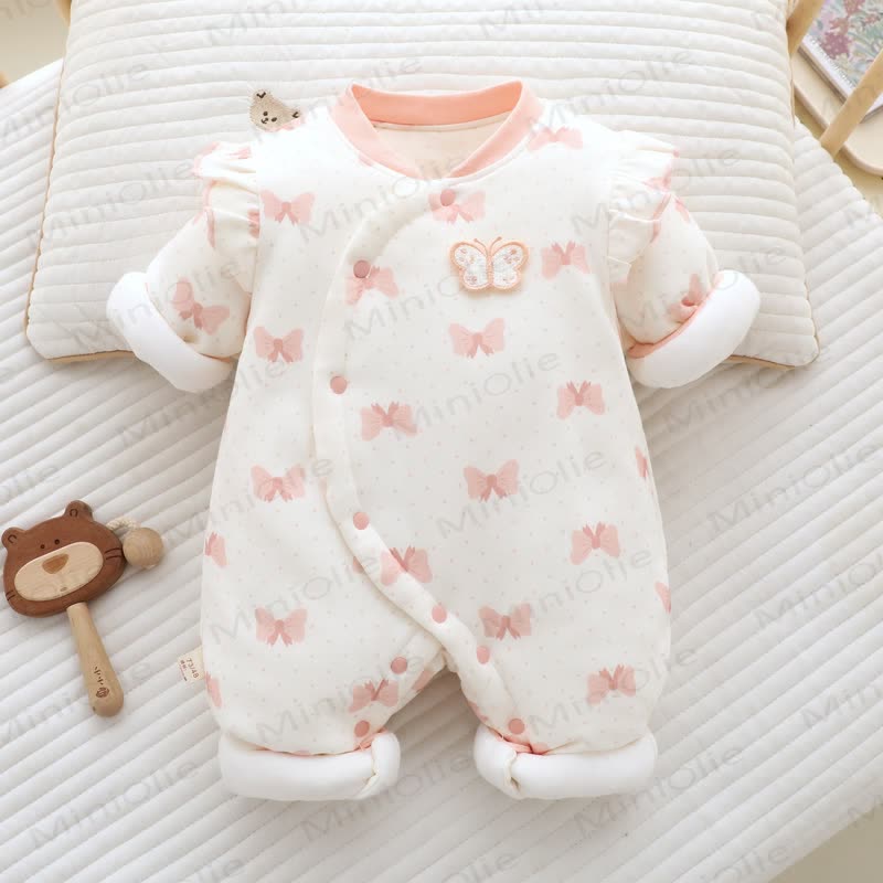 Baby Animal Print Quilted Romper - Butterfly - 18-24M - image 5