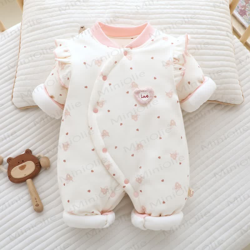 Baby Animal Print Quilted Romper - Heart - 18-24M - image 7